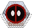 deadpool logo hexagonal stamp